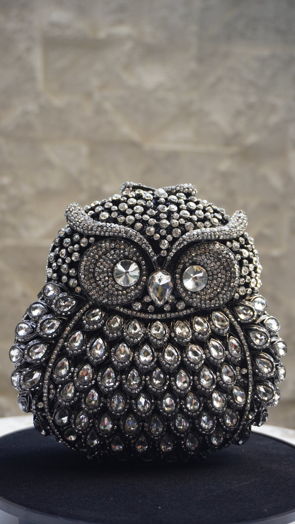 Black Crystal Owl Handbag crystal detailing