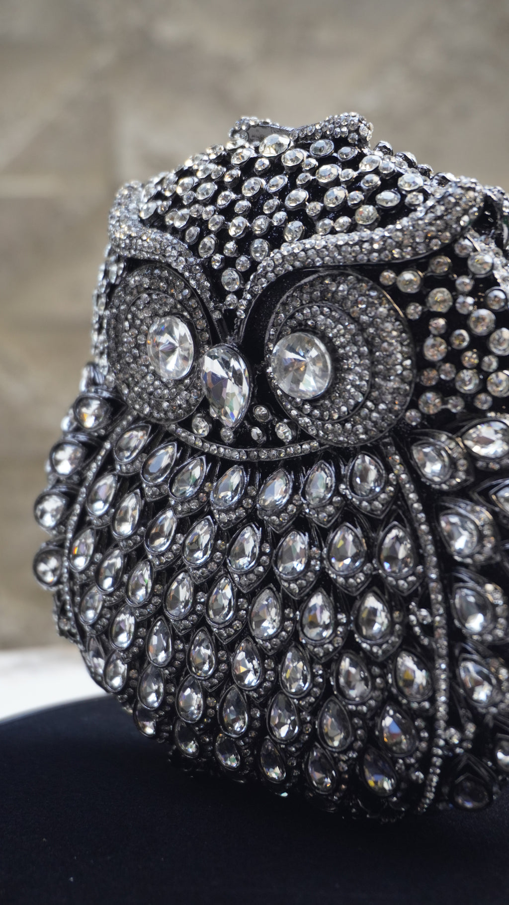 HER LABEL black Crystal Owl Handbag additional view