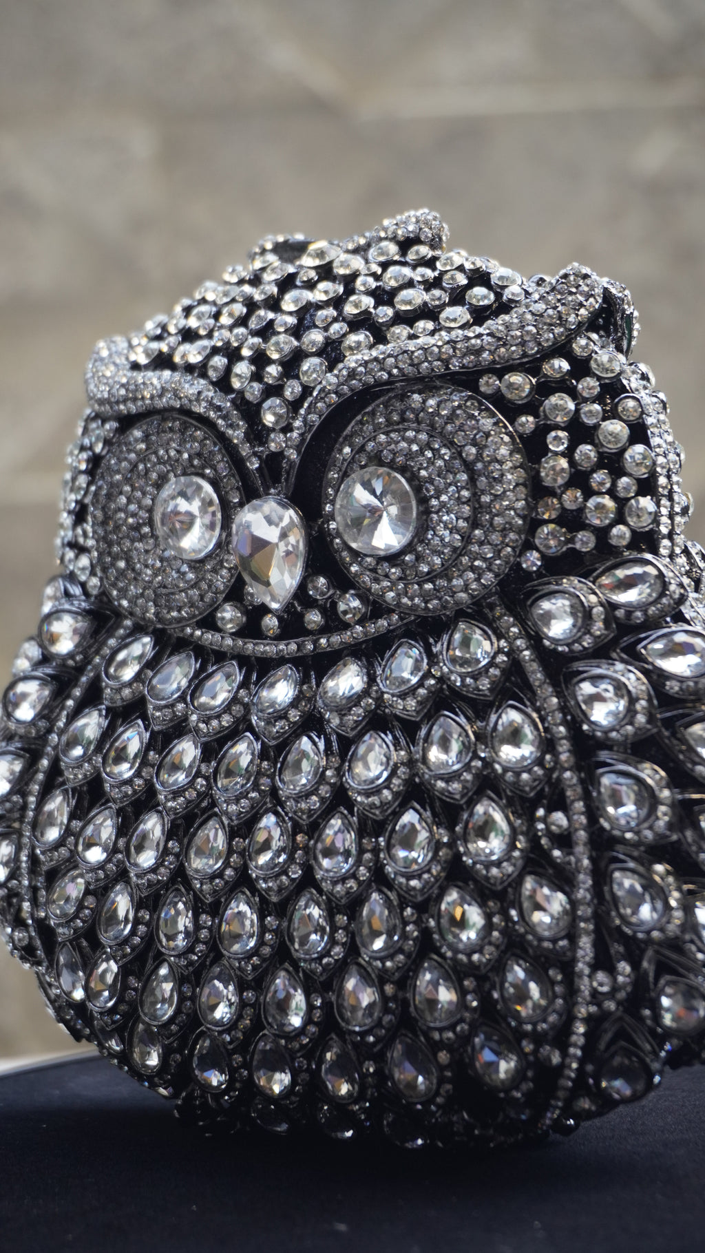 HER LABEL black Crystal Owl Handbag additional view