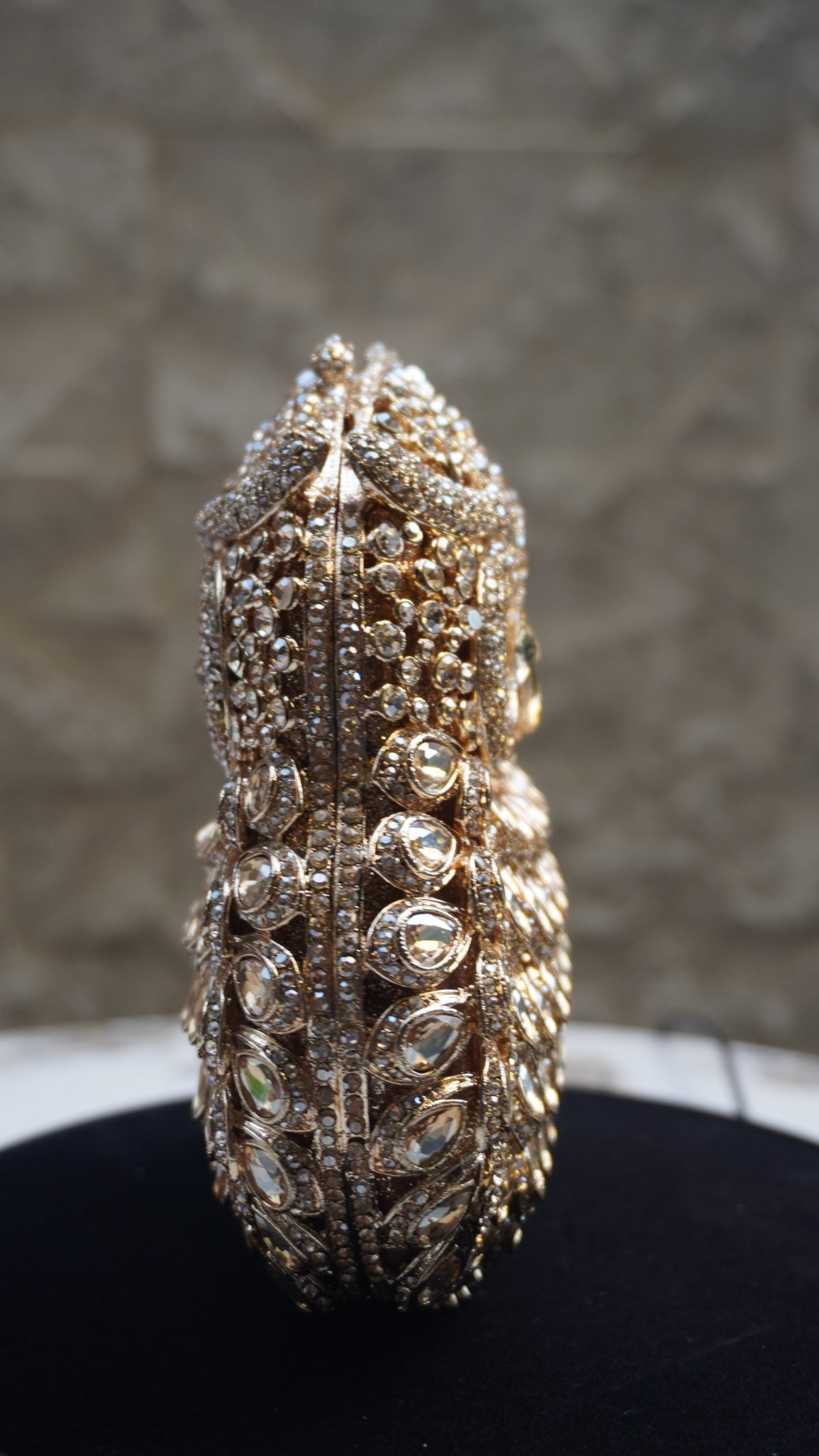 HER LABEL Golden Crystal Owl Handbag additional view