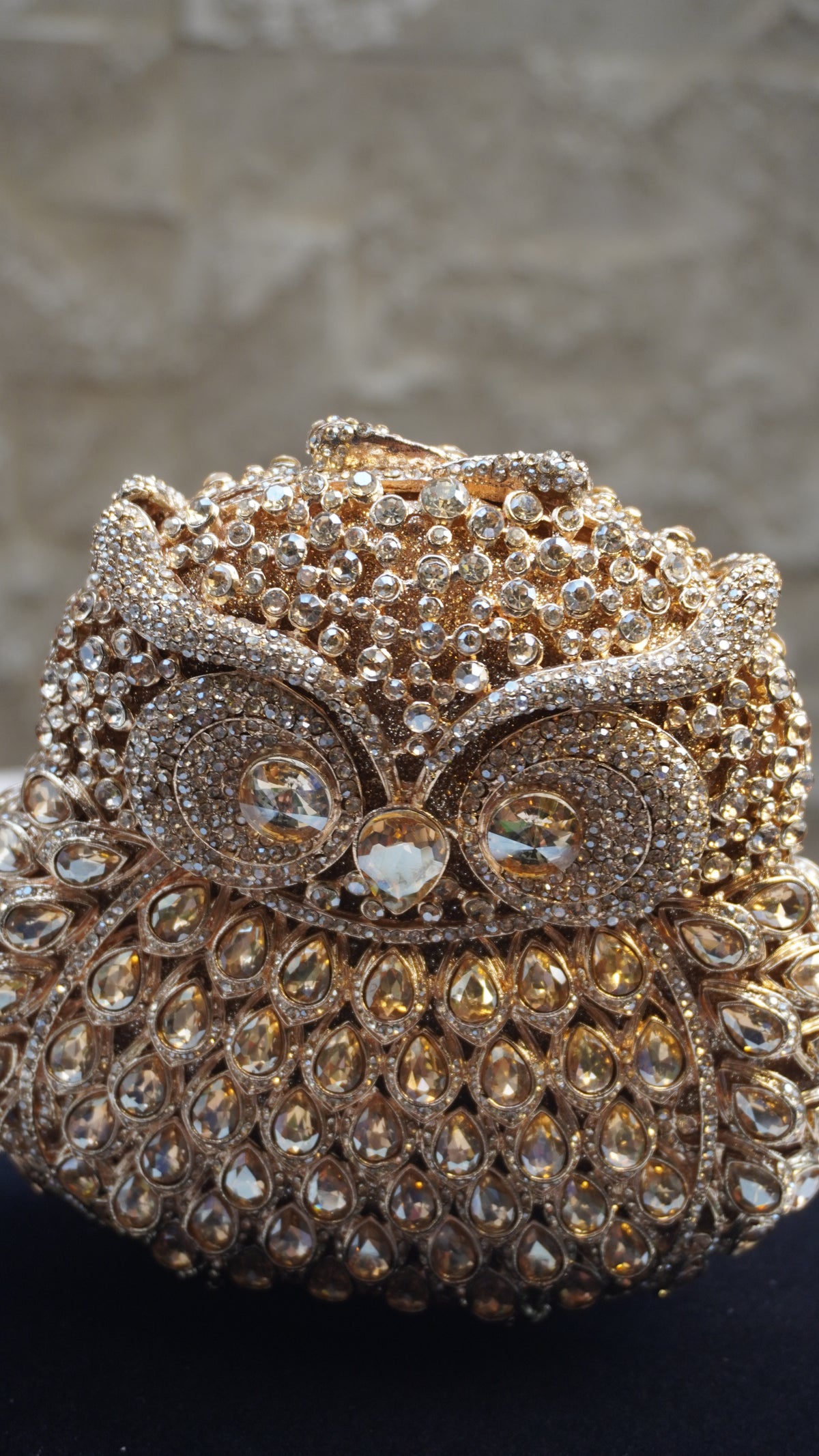 HER LABEL Golden Crystal Owl Handbag additional view
