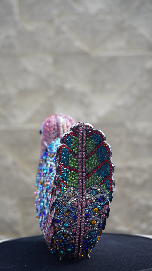 HER LABEL Multicolour Crystal Bird Handbag