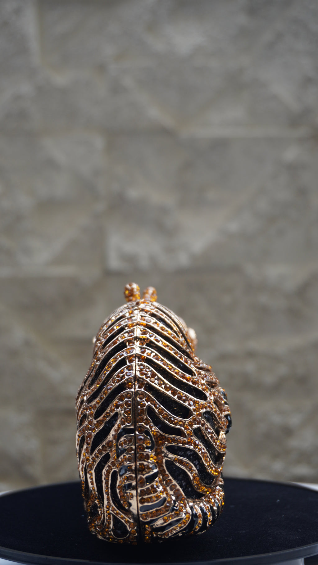 HER LABEL Golden Crystal Sitting Tiger Handbag additional view