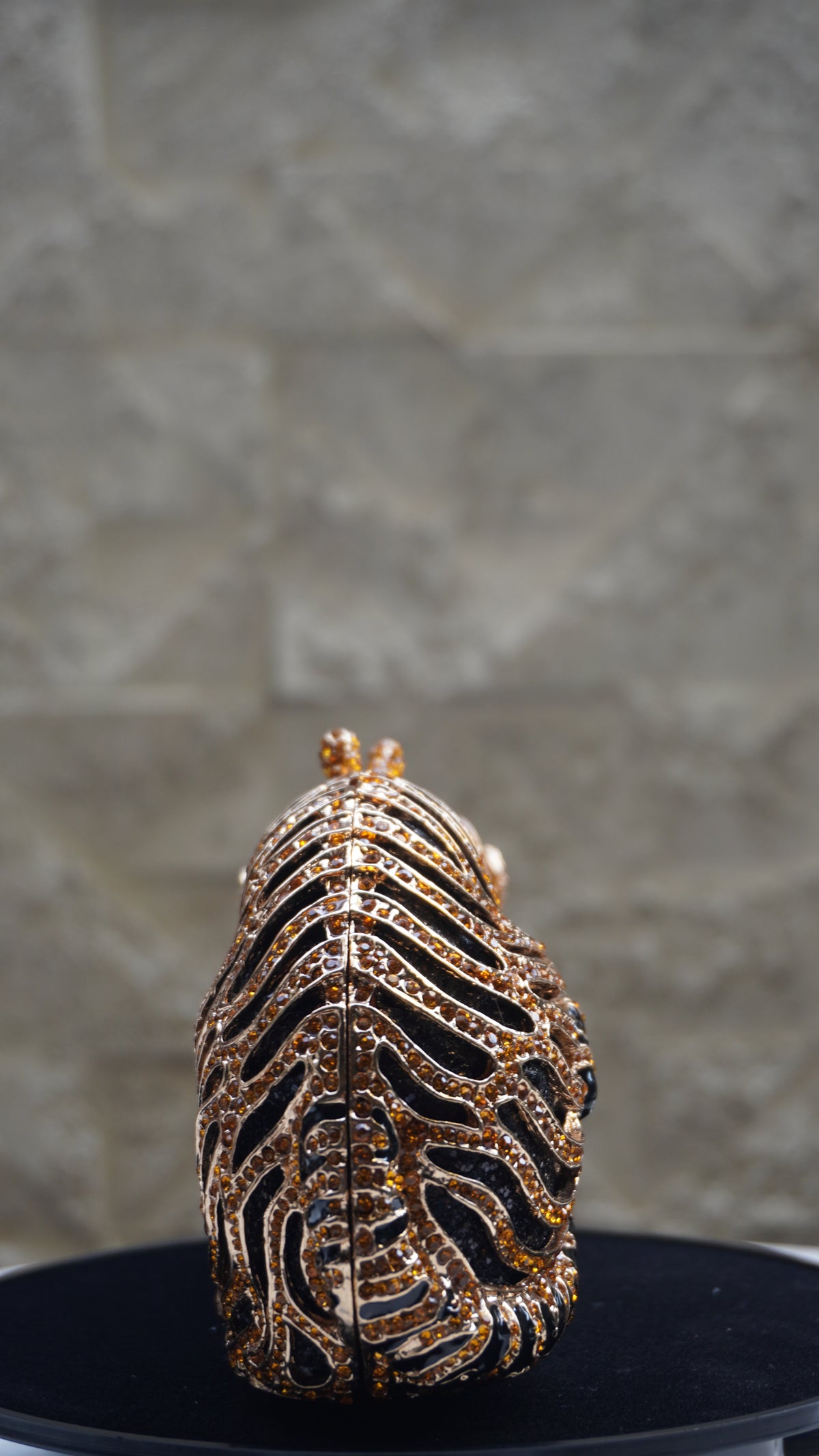 HER LABEL Golden Crystal Sitting Tiger Handbag additional view