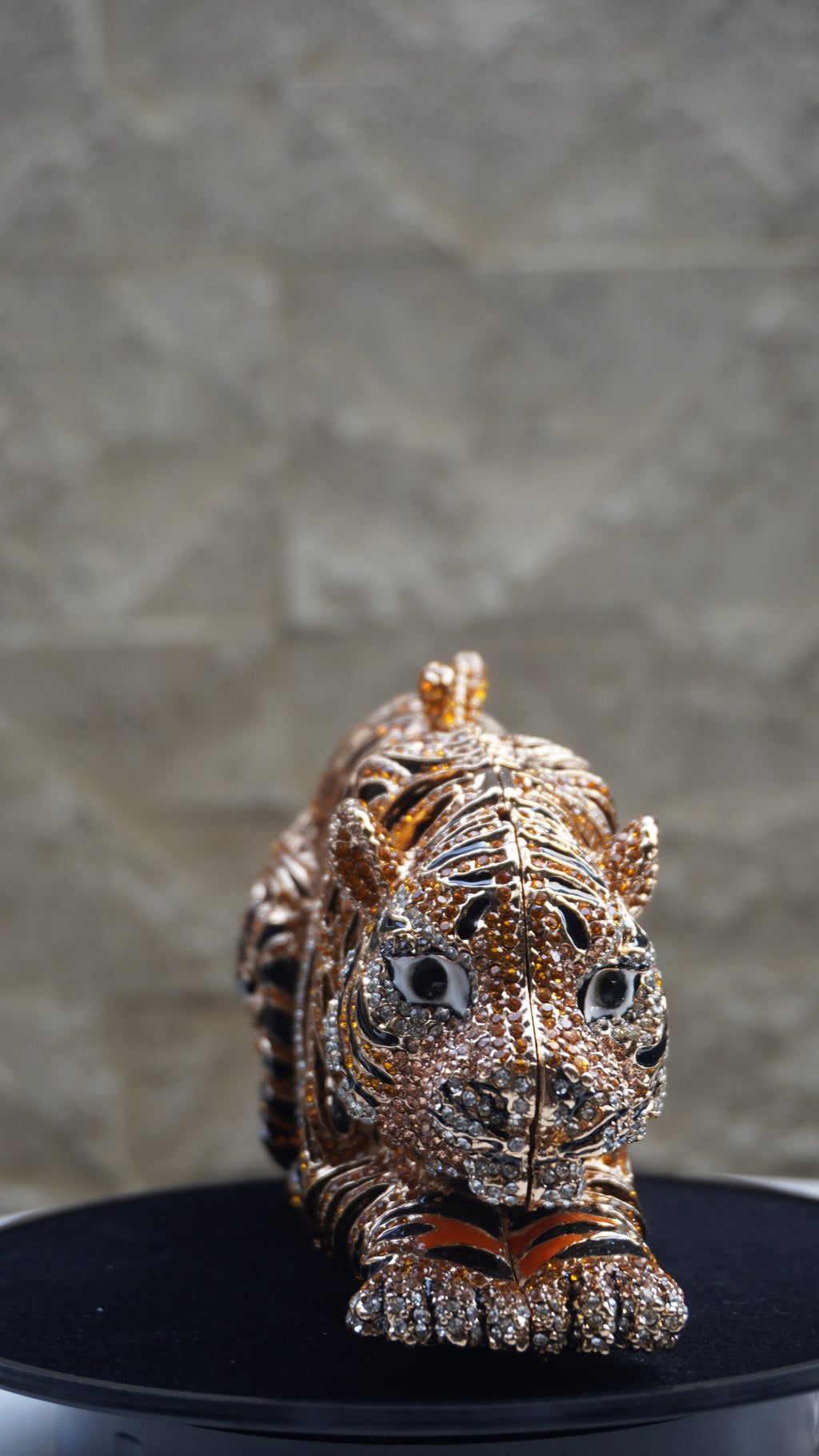 HER LABEL Golden Crystal Sitting Tiger Handbag additional view
