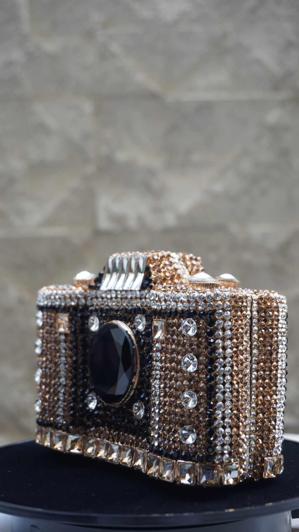 HER LABEL Golden Crystal Camera Handbag additional view
