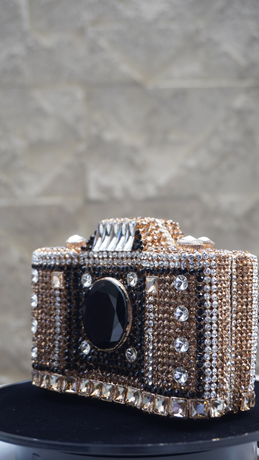 HER LABEL Golden Crystal Camera Handbag additional view