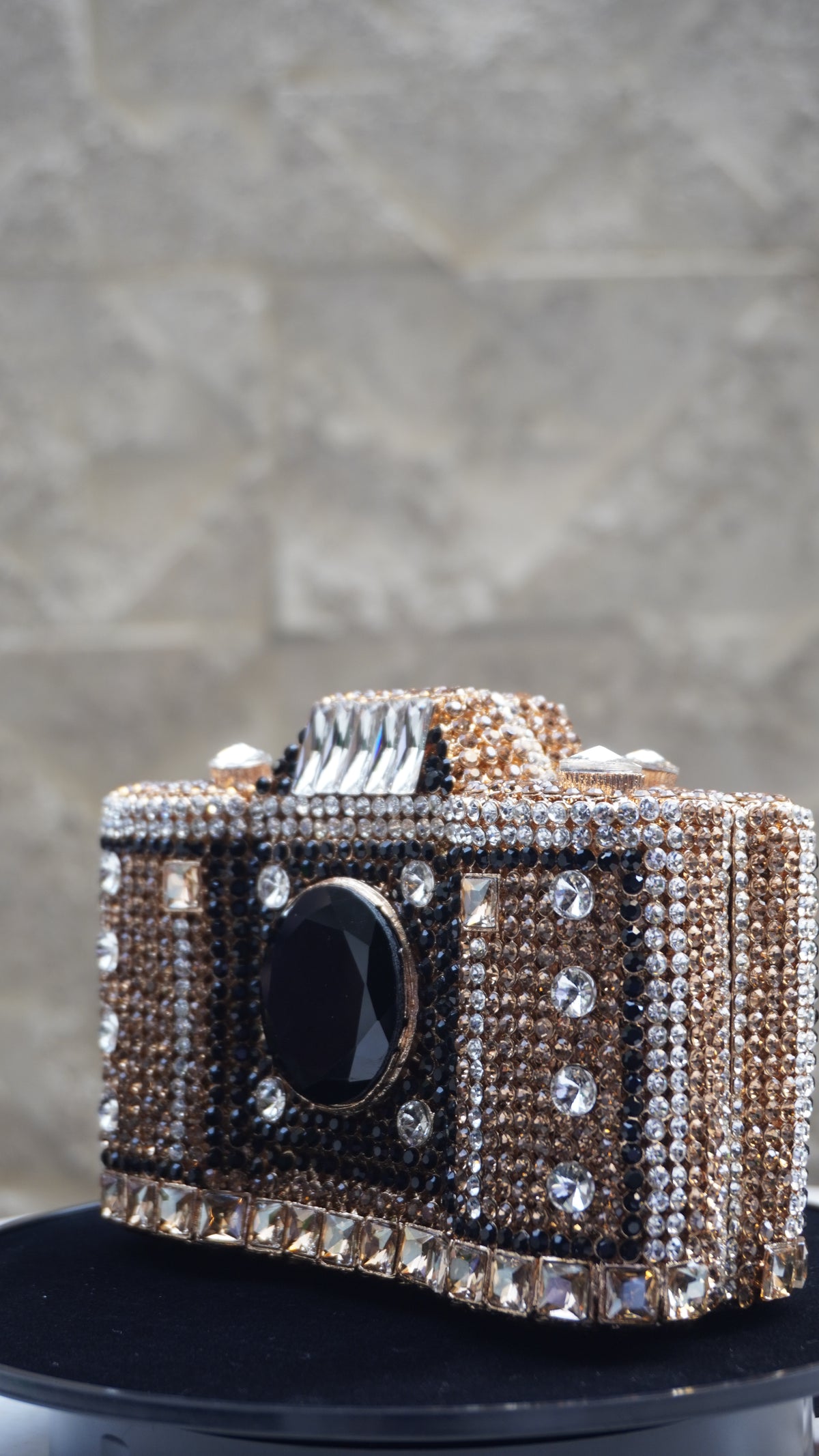 HER LABEL Golden Crystal Camera Handbag additional view