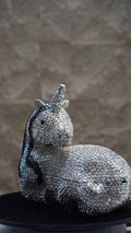 HER LABEL Silver and Black Crystal Unicorn Handbag additional view
