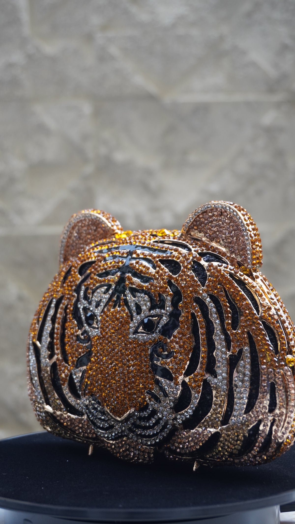 HER LABEL Crystal Tiger Face Handbag