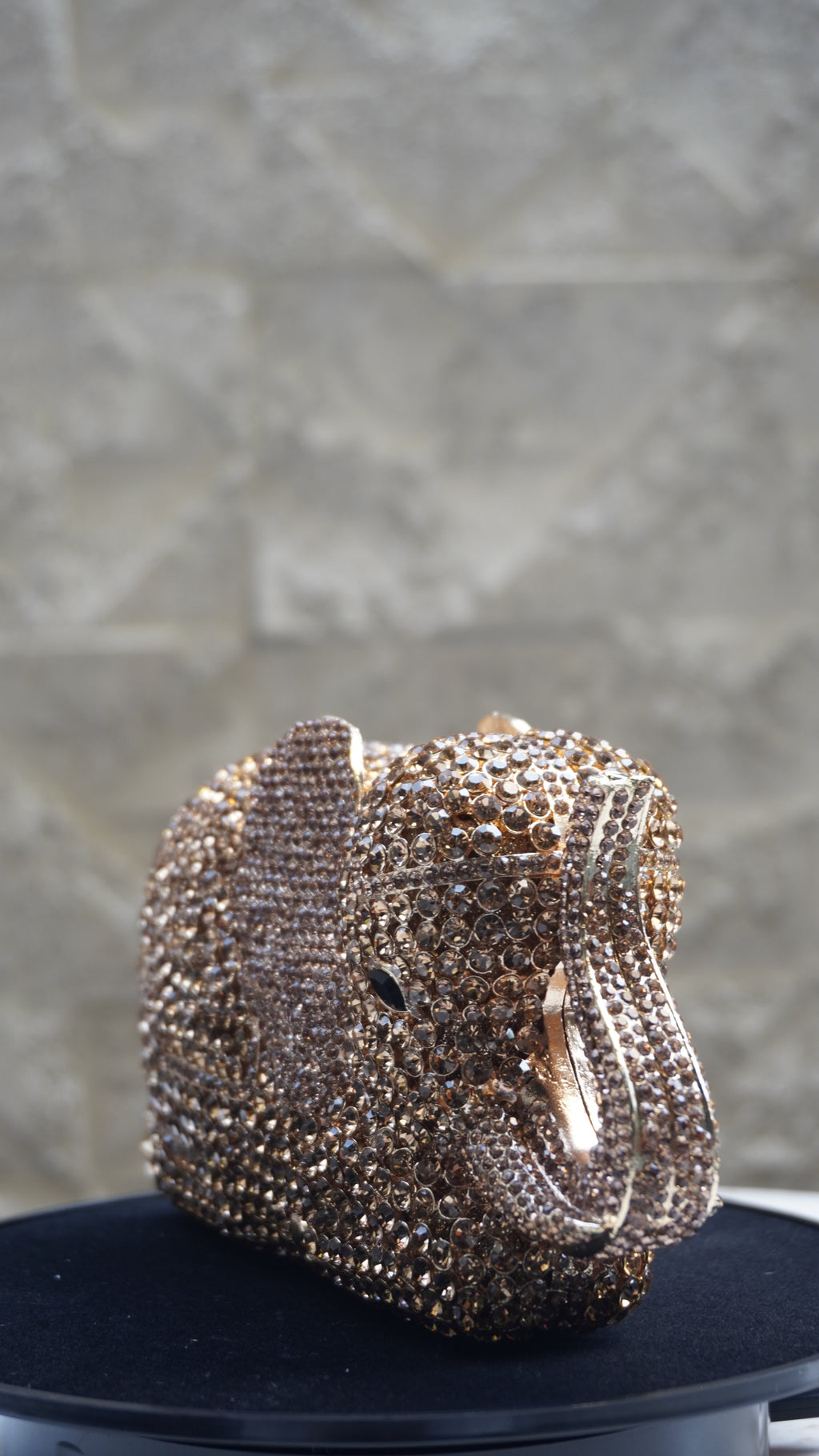 HER LABEL Golden Crystal Elephant Handbag