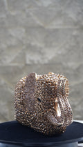 HER LABEL Golden Crystal Elephant Handbag