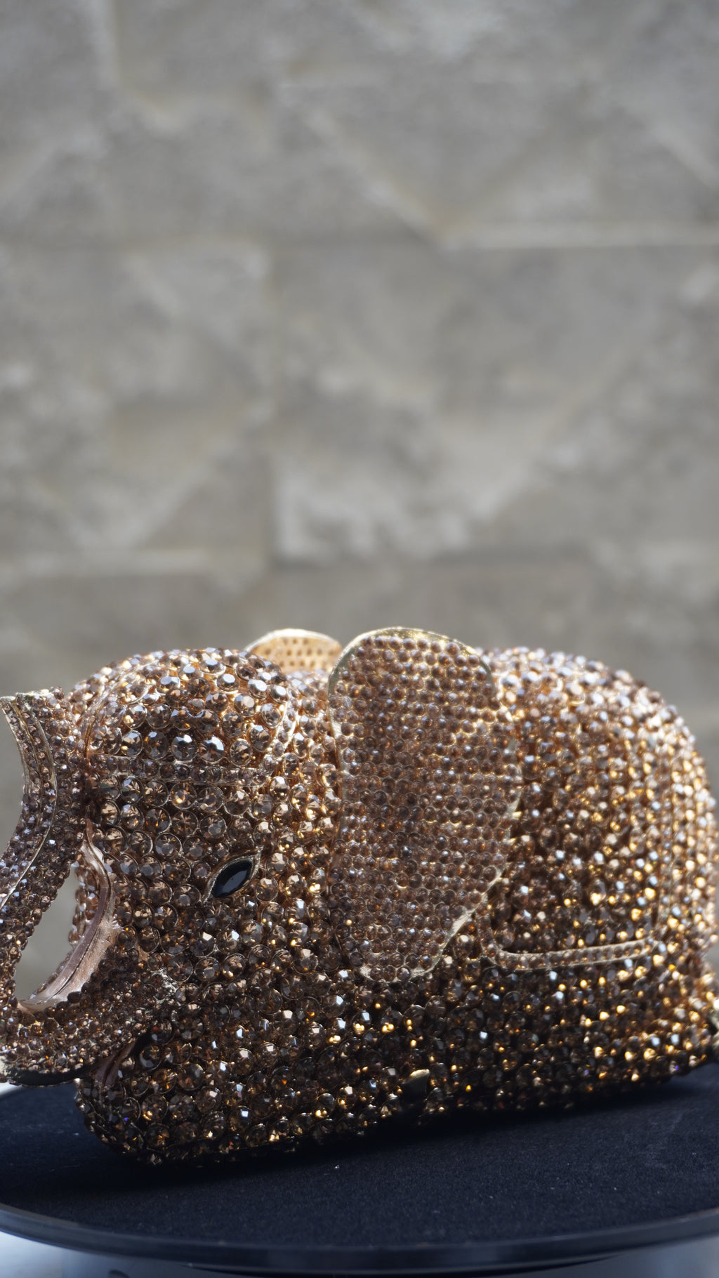 HER LABEL Golden Crystal Elephant Handbag additional view