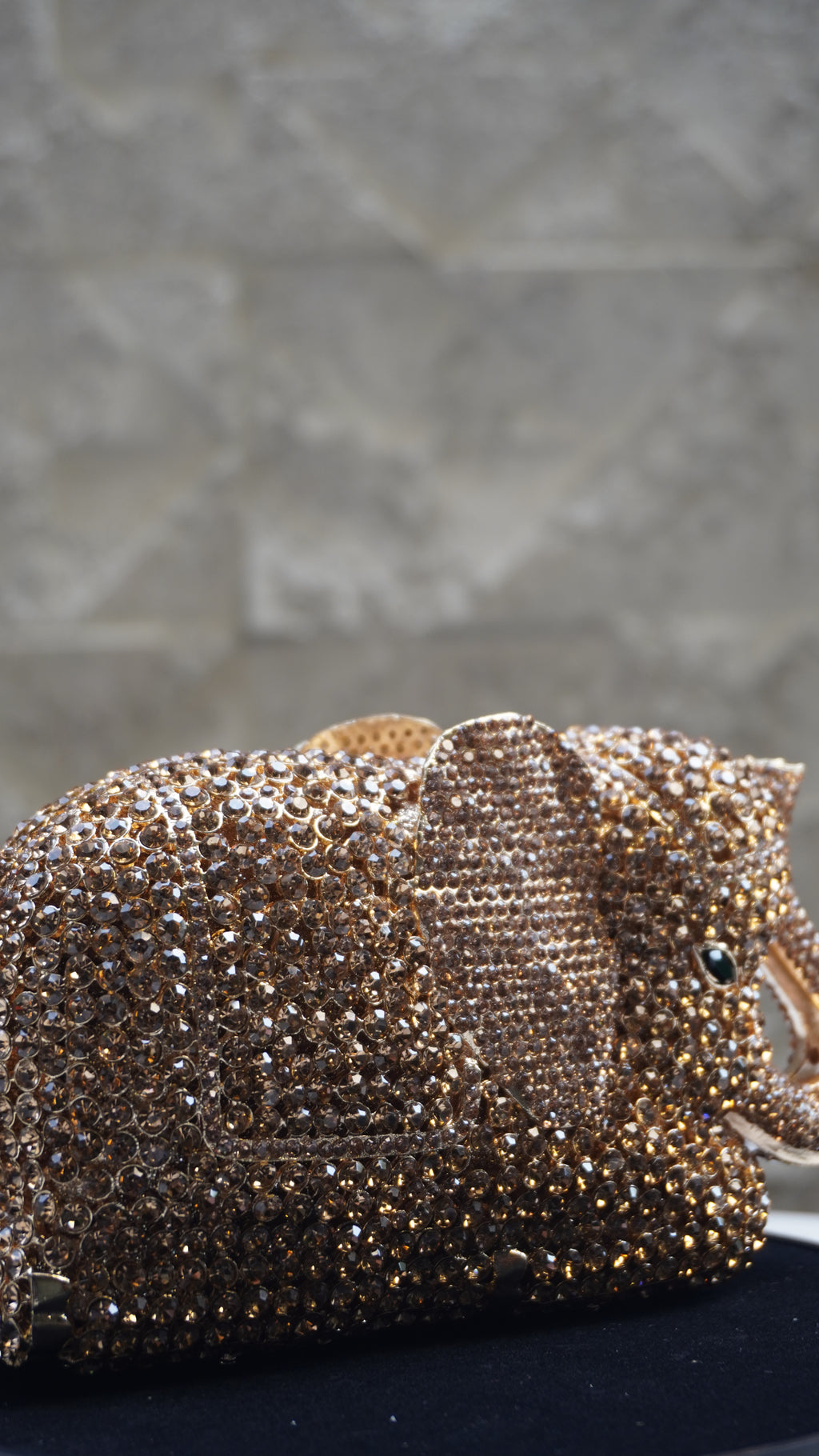 HER LABEL Golden Crystal Elephant Handbag additional view