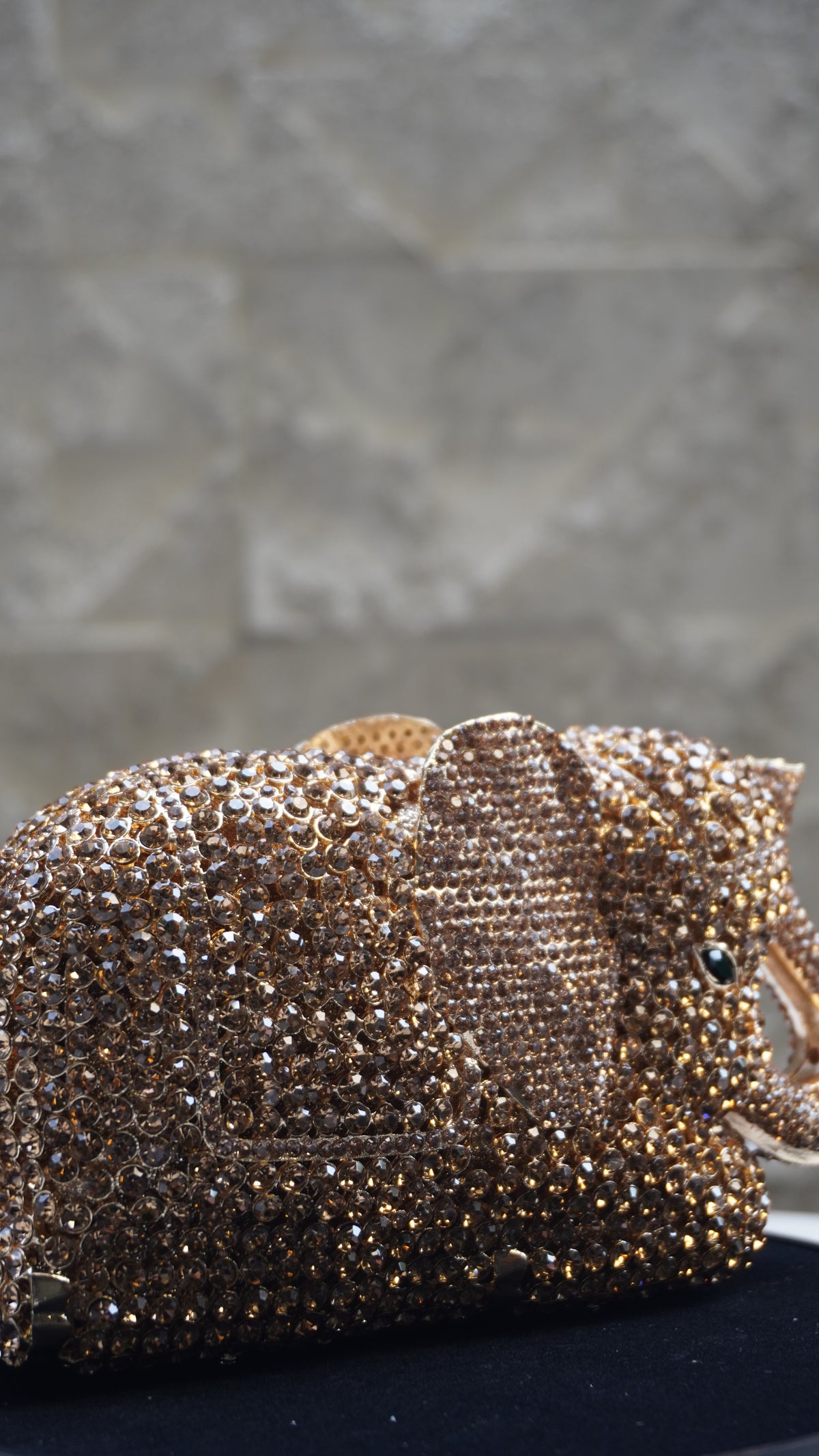 HER LABEL Golden Crystal Elephant Handbag additional view