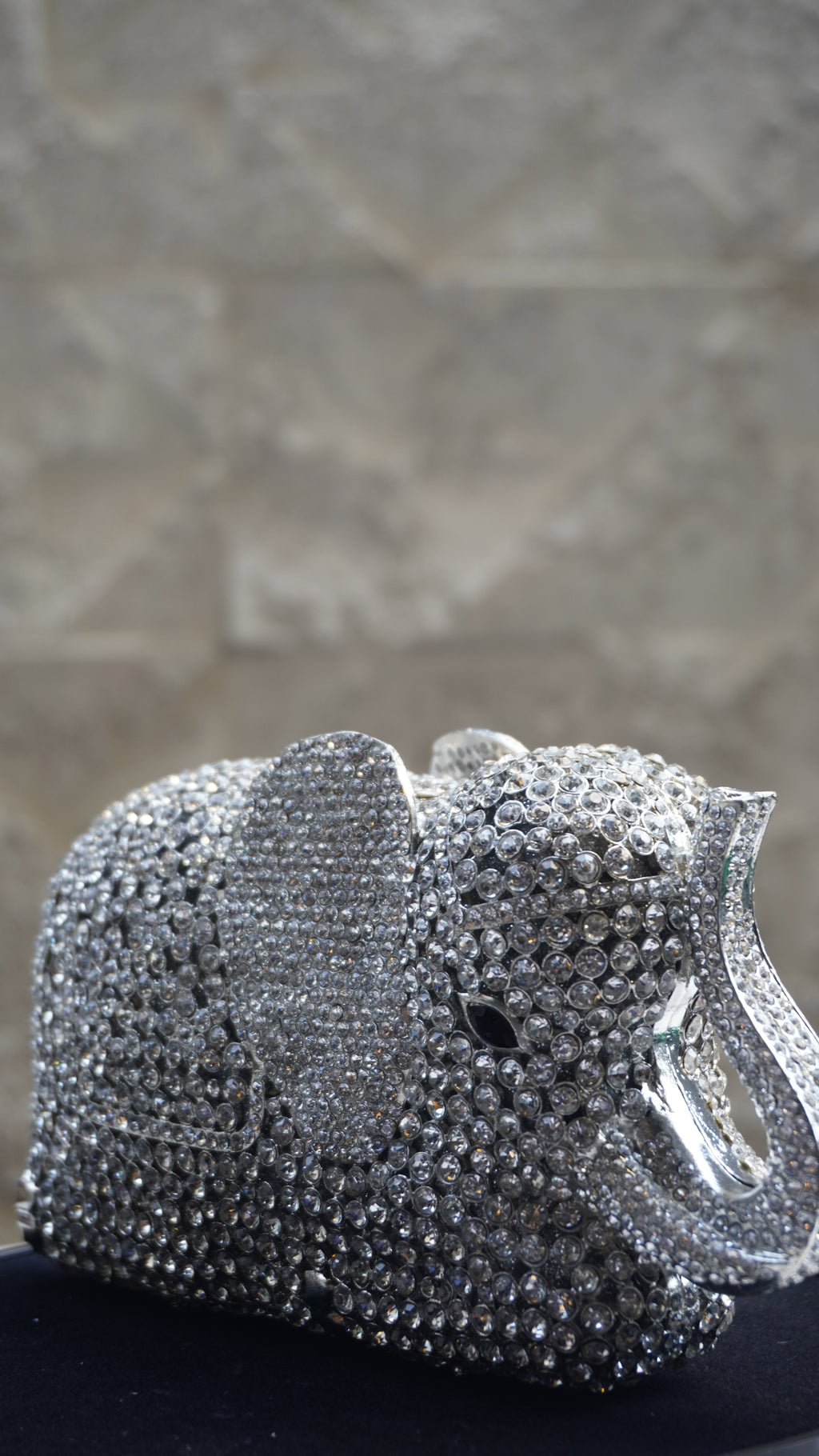 HER LABEL Silver Crystal Elephant Handbag additional view