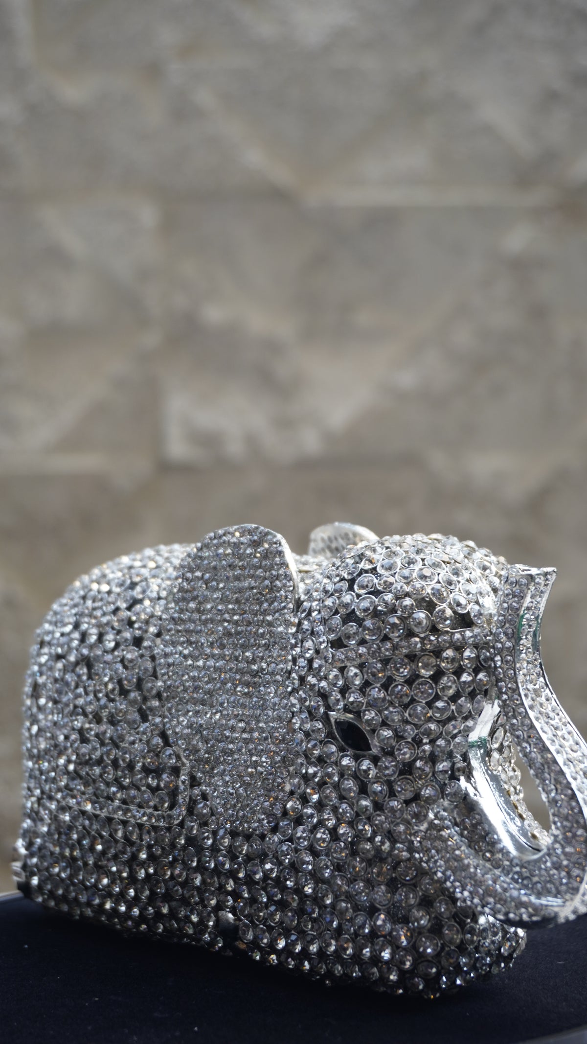 HER LABEL Silver Crystal Elephant Handbag additional view