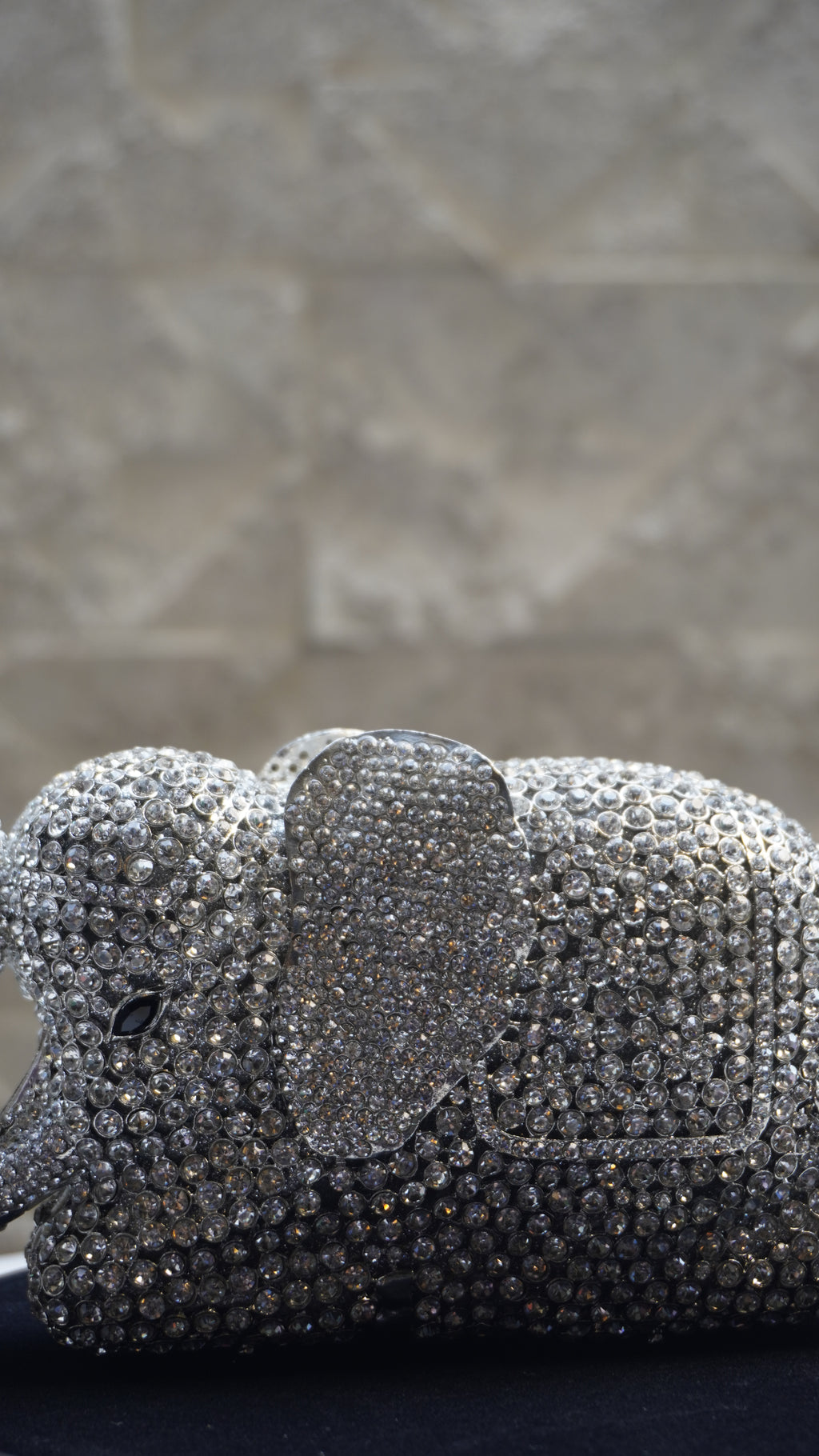 HER LABEL Silver Crystal Elephant Handbag additional view