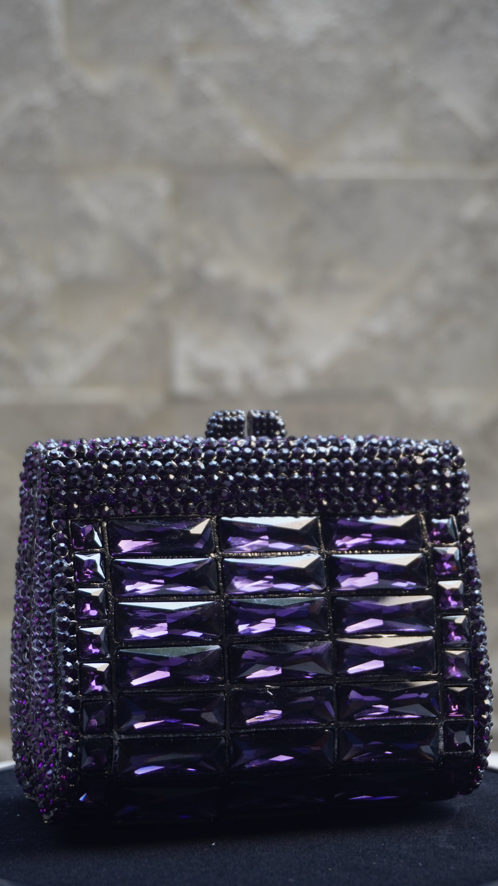 HER LABEL Purple Crystal Clutch