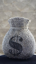HER LABEL Silver Dollar Crystal Potli