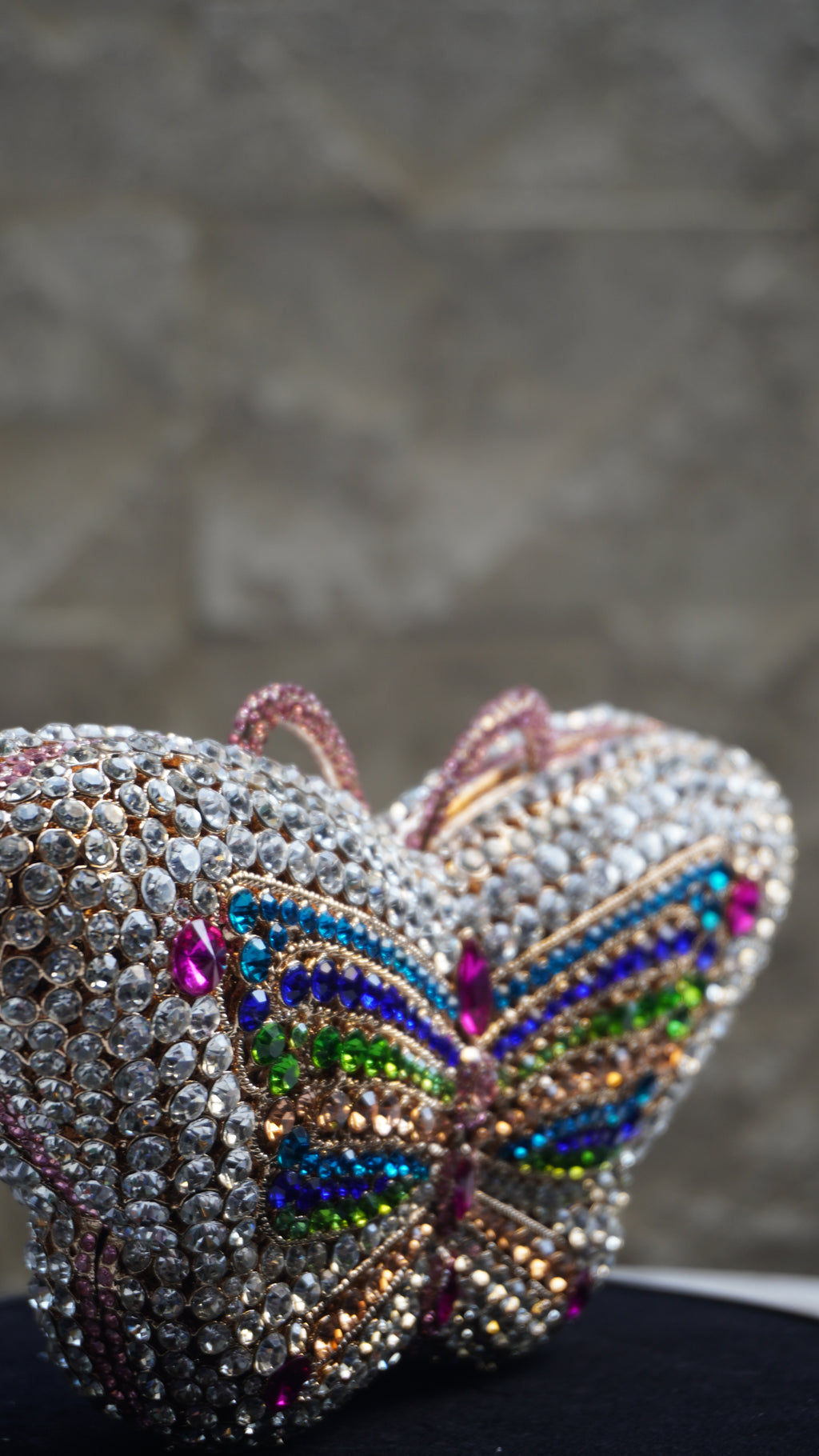 HER LABEL Multicolour Crystal Butterfly Handbag
