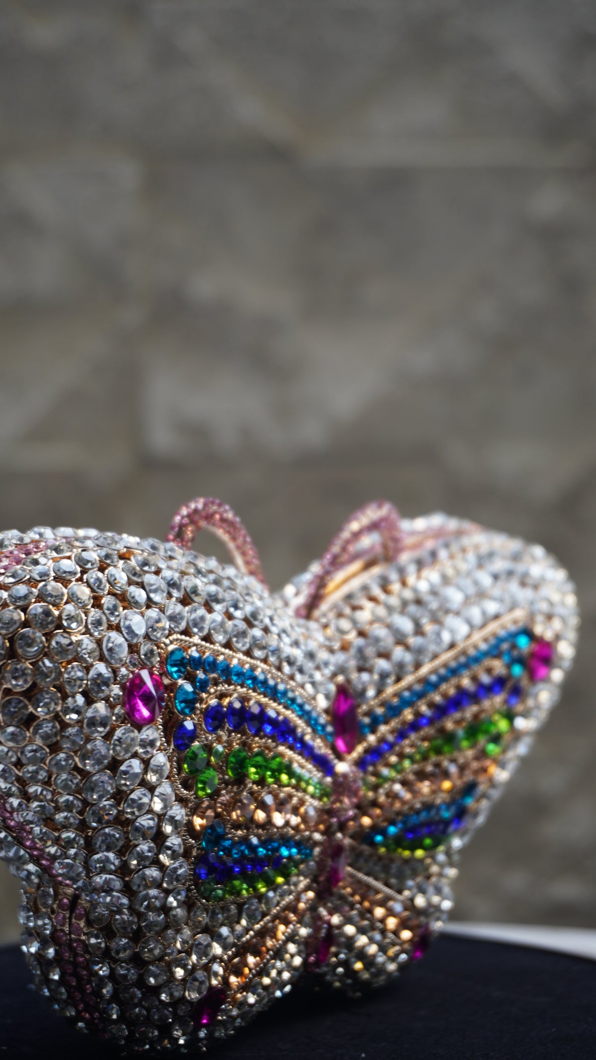 HER LABEL Multicolour Crystal Butterfly Handbag