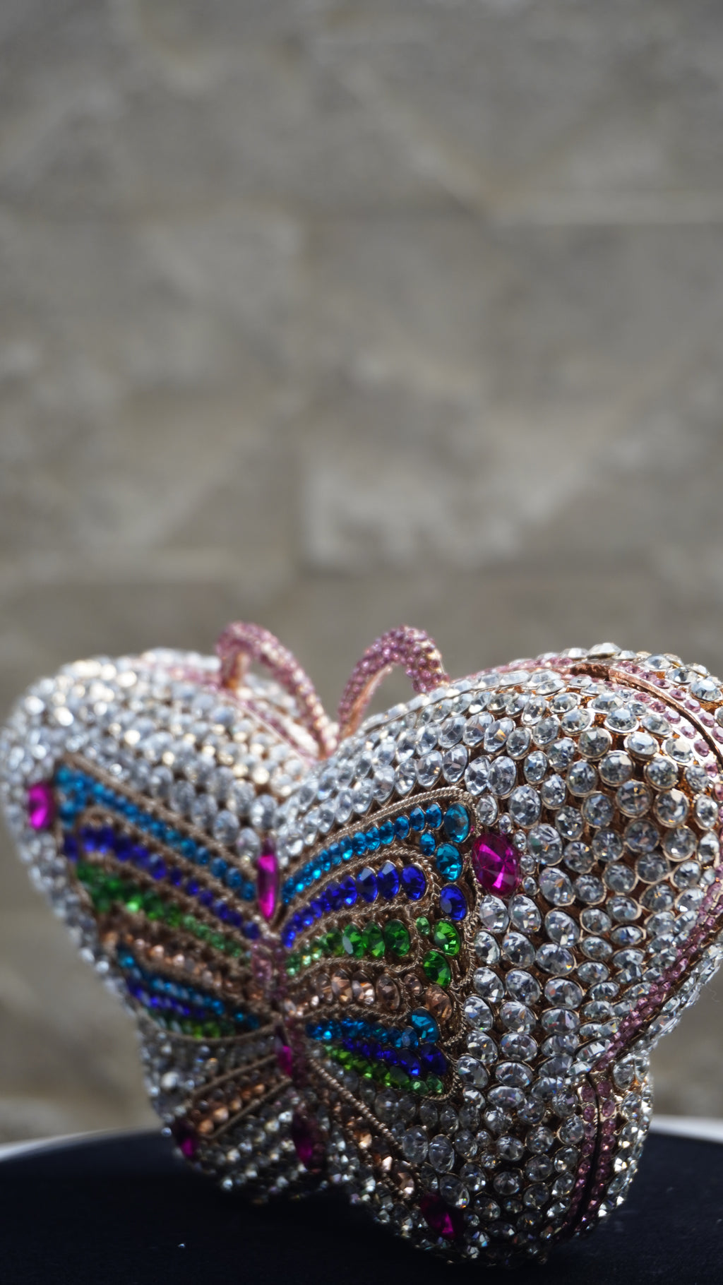 HER LABEL Multicolour Crystal Butterfly Handbag side view