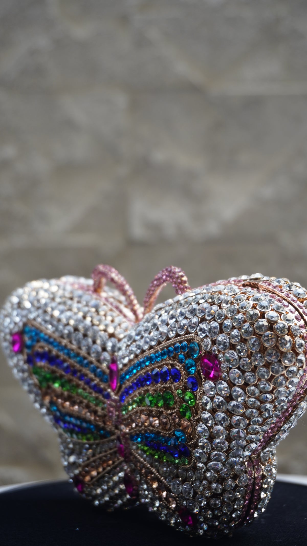 HER LABEL Multicolour Crystal Butterfly Handbag side view