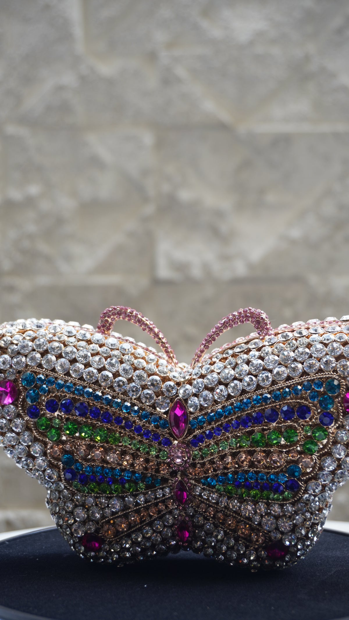 HER LABEL Multicolour Crystal Butterfly Handbag additional angled view