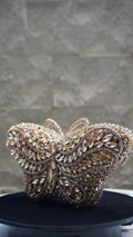 HER LABEL Golden Crystal Butterfly Handbag