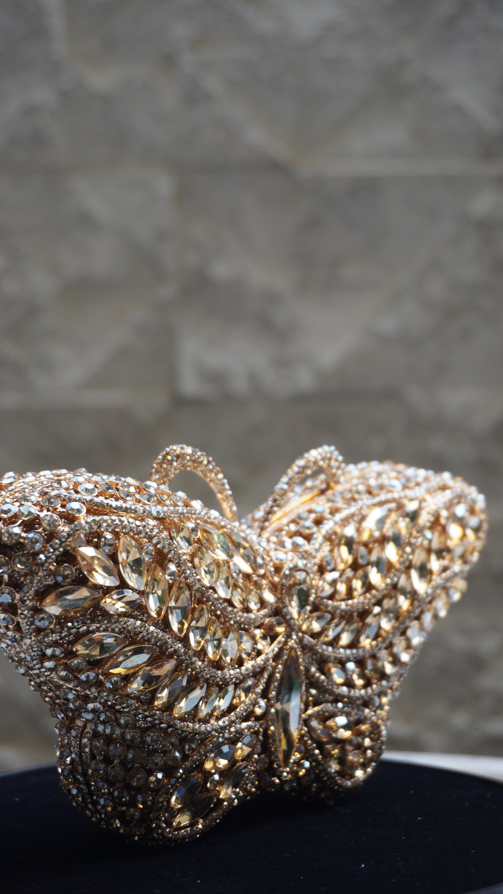 HER LABEL Golden Crystal Butterfly Handbag additional angled view