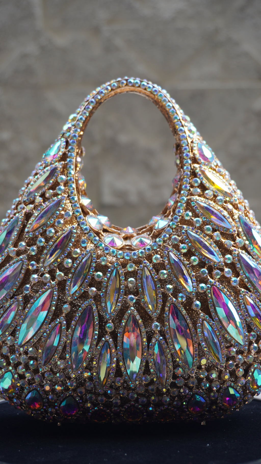 HER LABEL Multicolour Crystal Top Handle Handbag front view