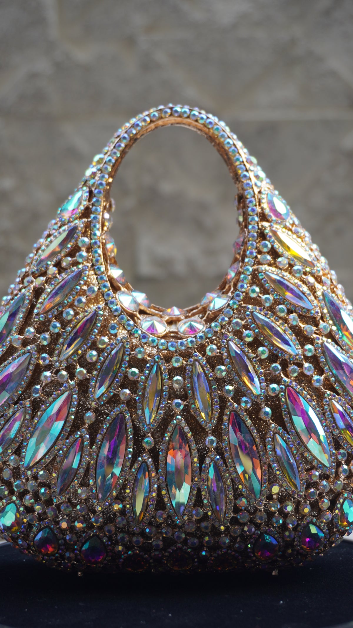 HER LABEL Multicolour Crystal Top Handle Handbag front view