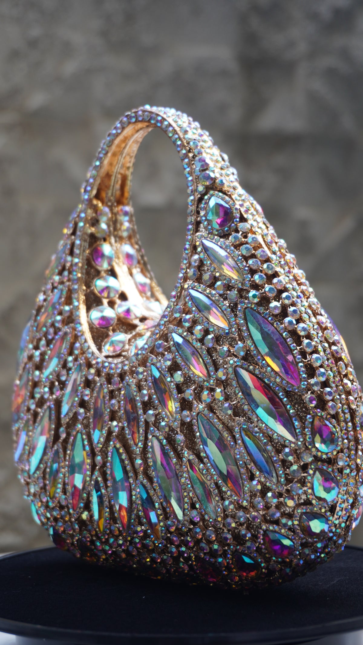 HER LABEL Multicolour Crystal Top Handle Handbag crystal detailing