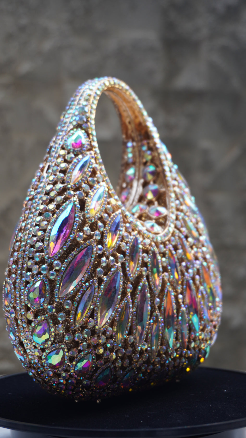 HER LABEL Multicolour Crystal Top Handle Handbag side view