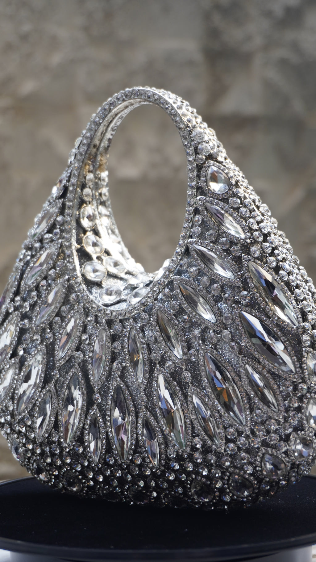 HER LABEL Silver Crystal Top Handle Handbag additional view