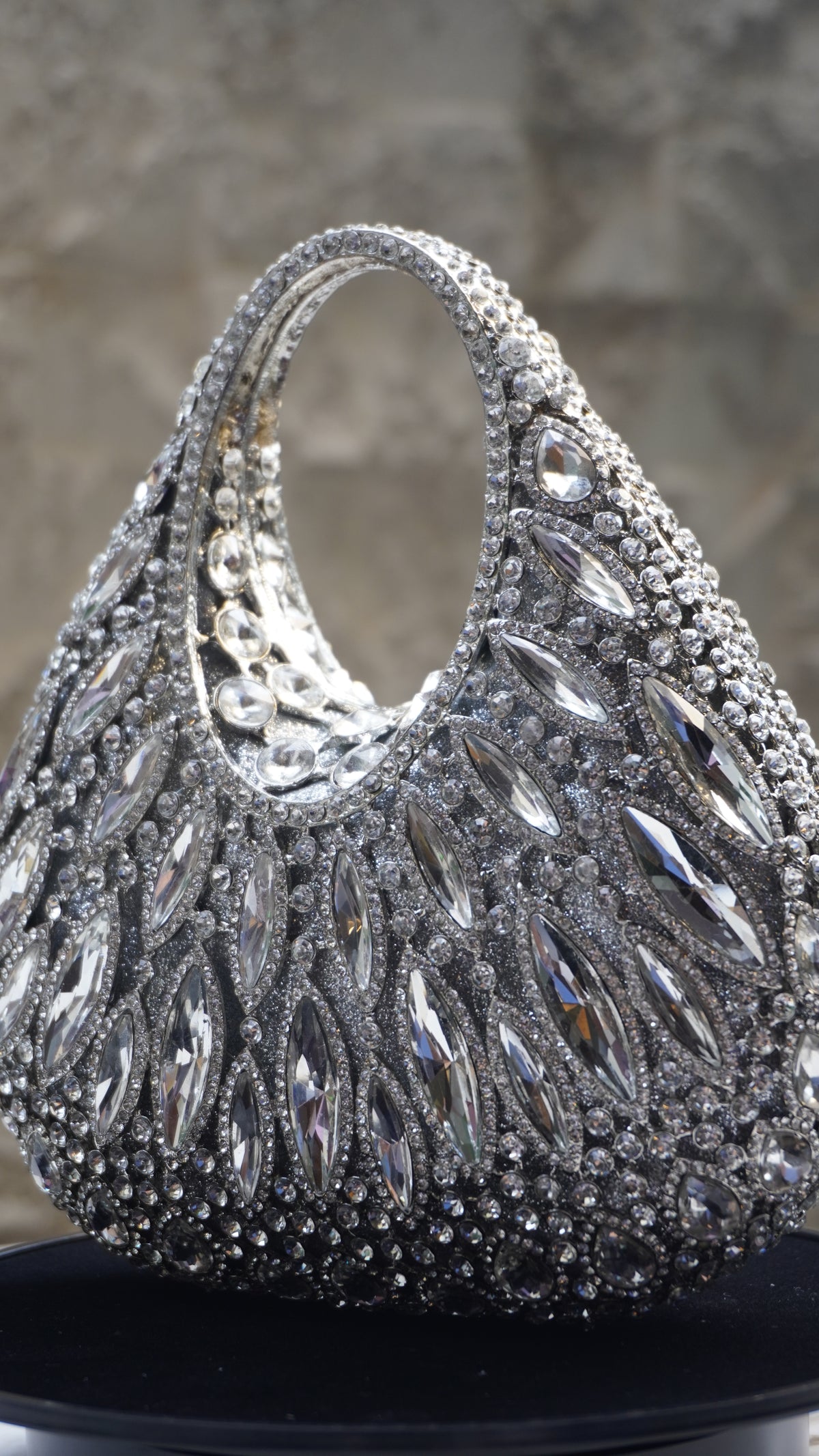 HER LABEL Silver Crystal Top Handle Handbag additional view