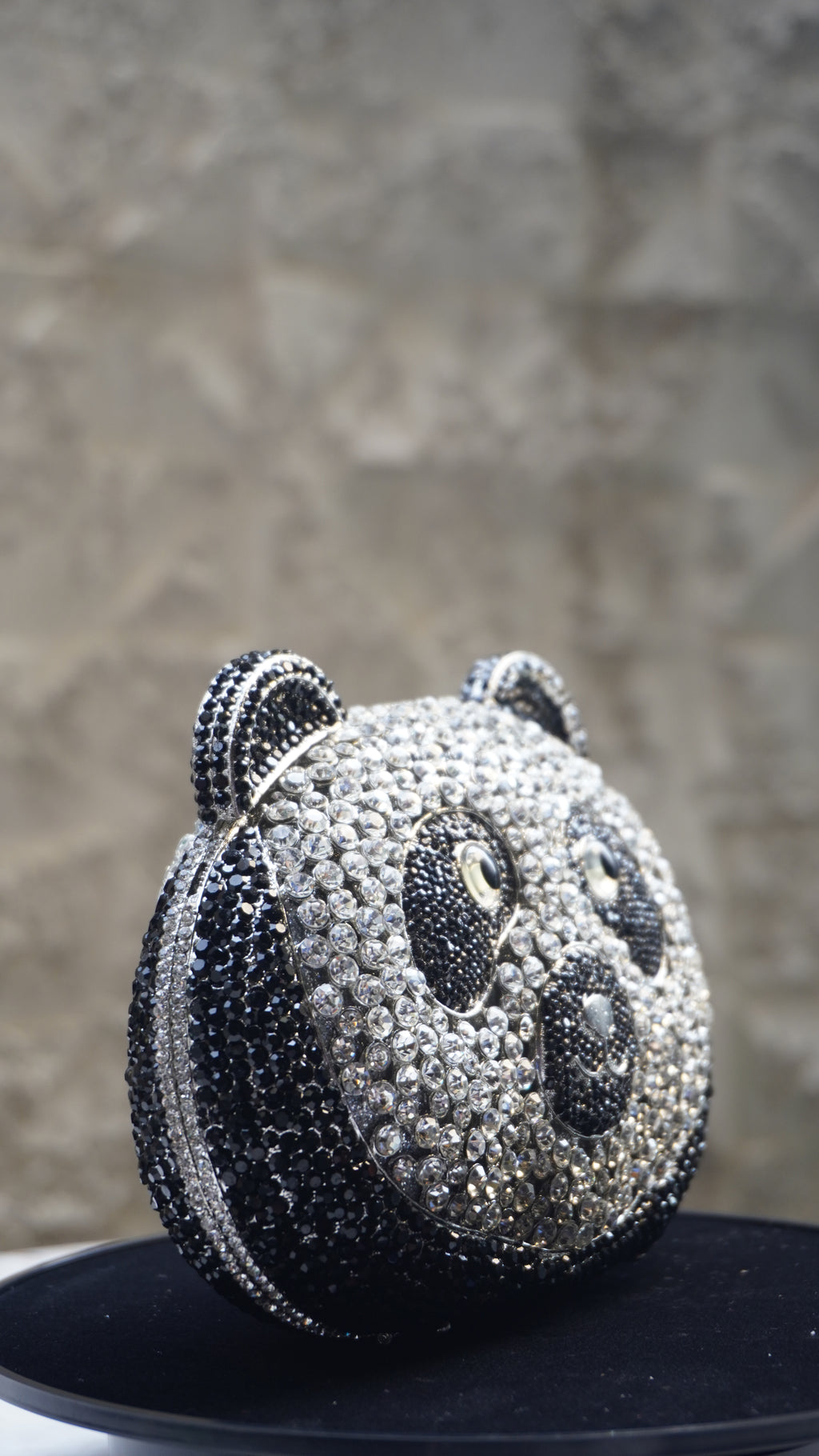 HER LABEL Panda Face Crystal Bag front view