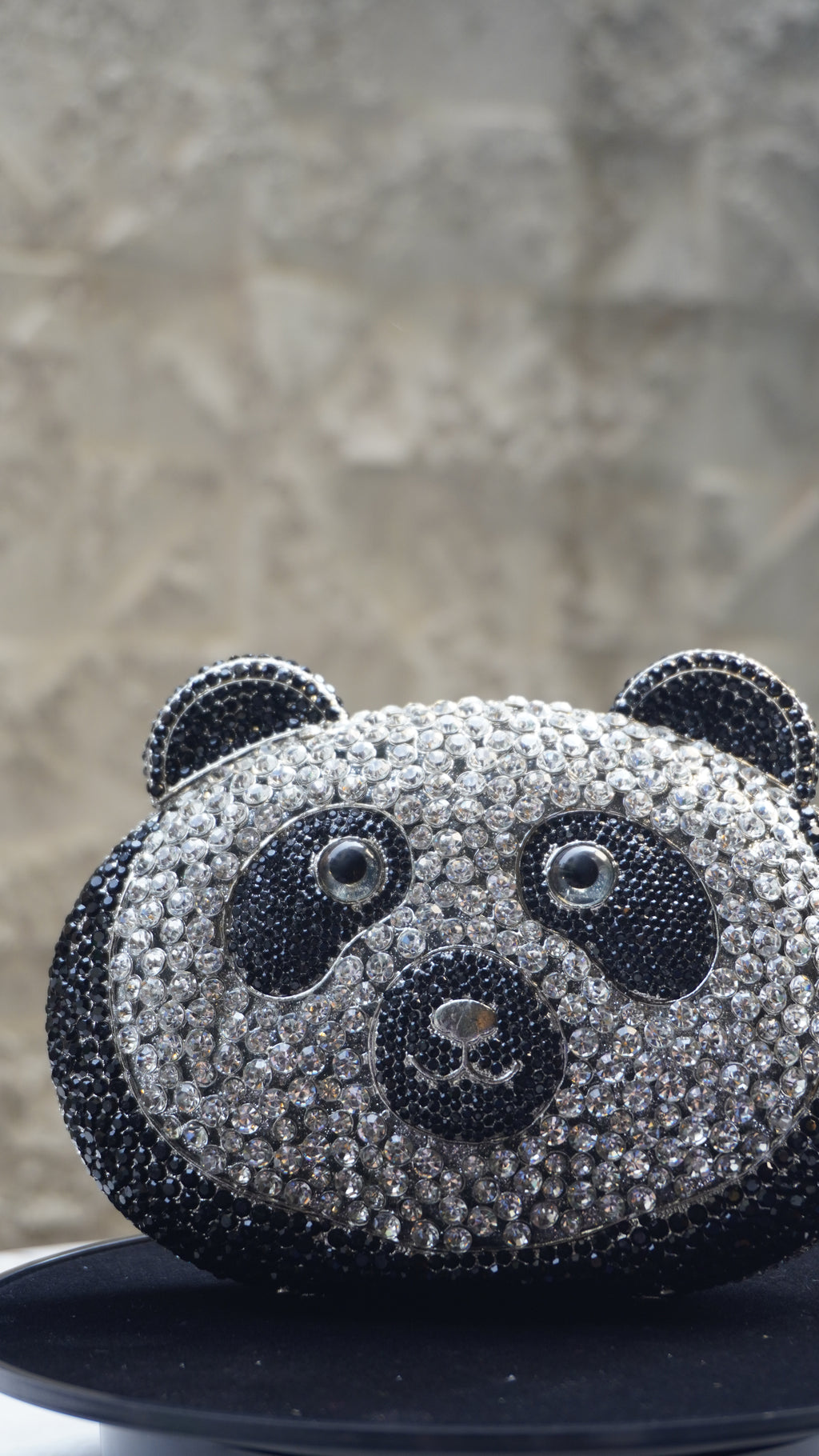 HER LABEL Panda Face Crystal Bag angled view