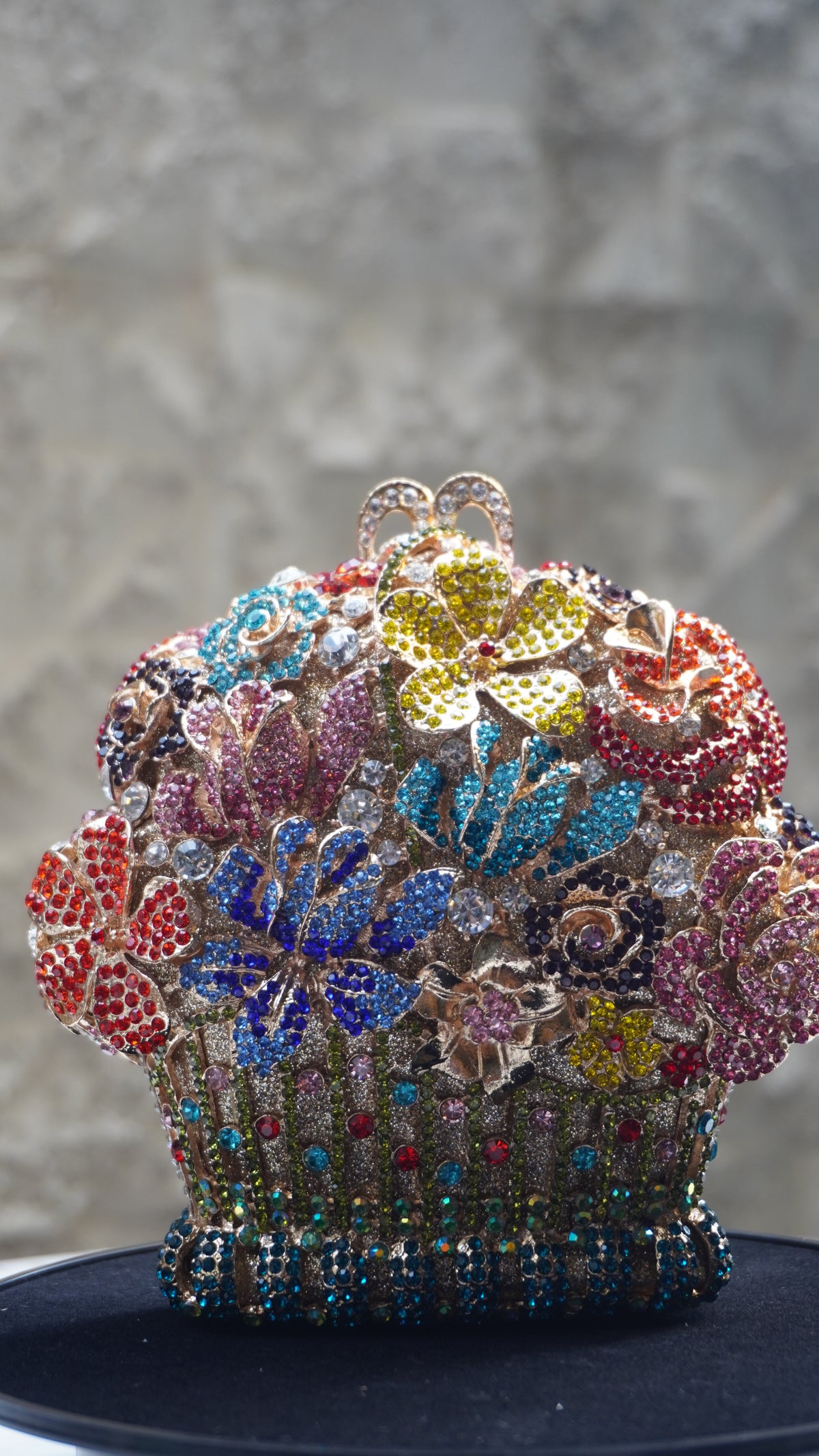 HER LABEL Multicolour Flower Bouquet Crystal Bag front view