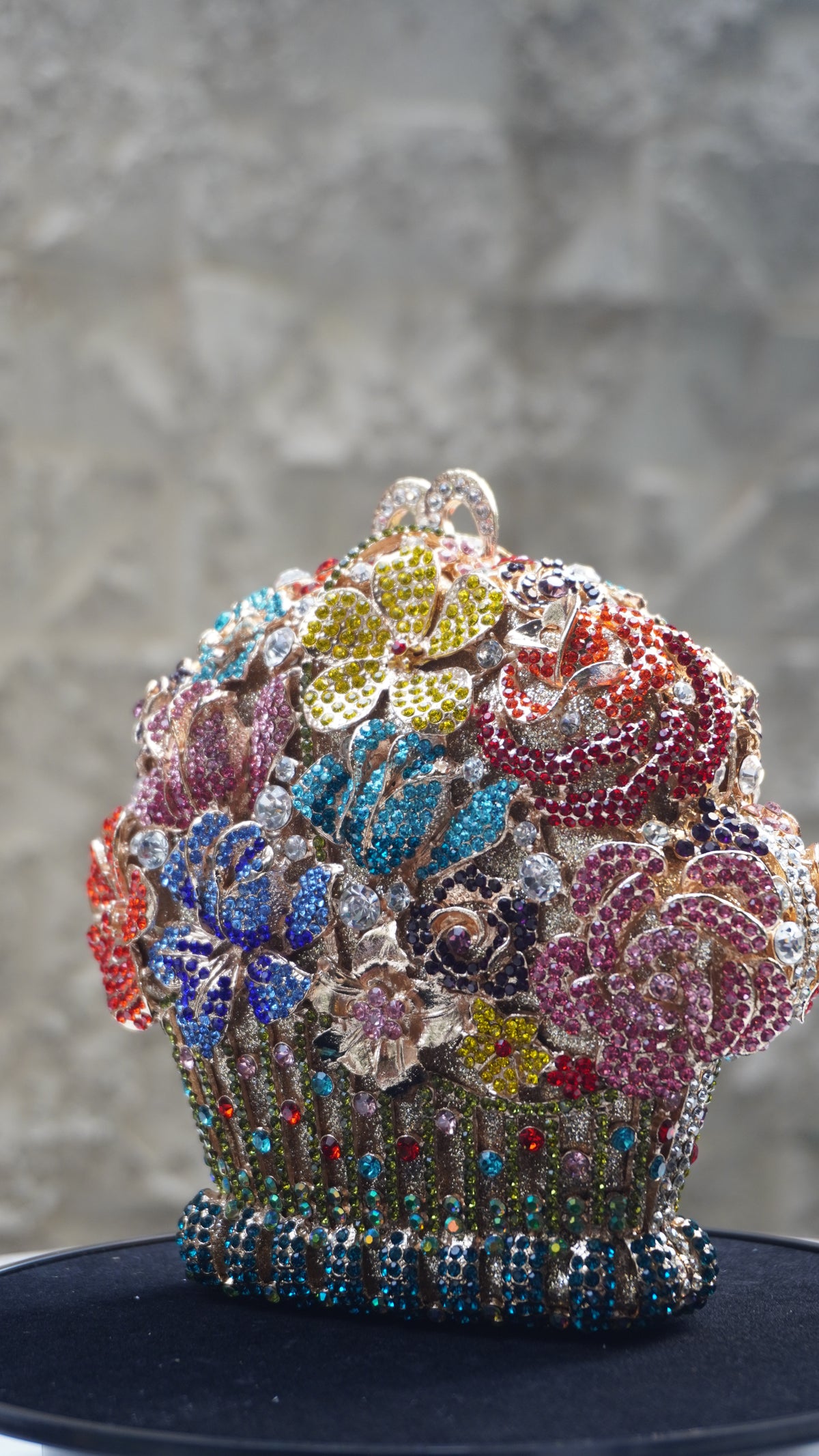 HER LABEL Multicolour Flower Bouquet Crystal Bag