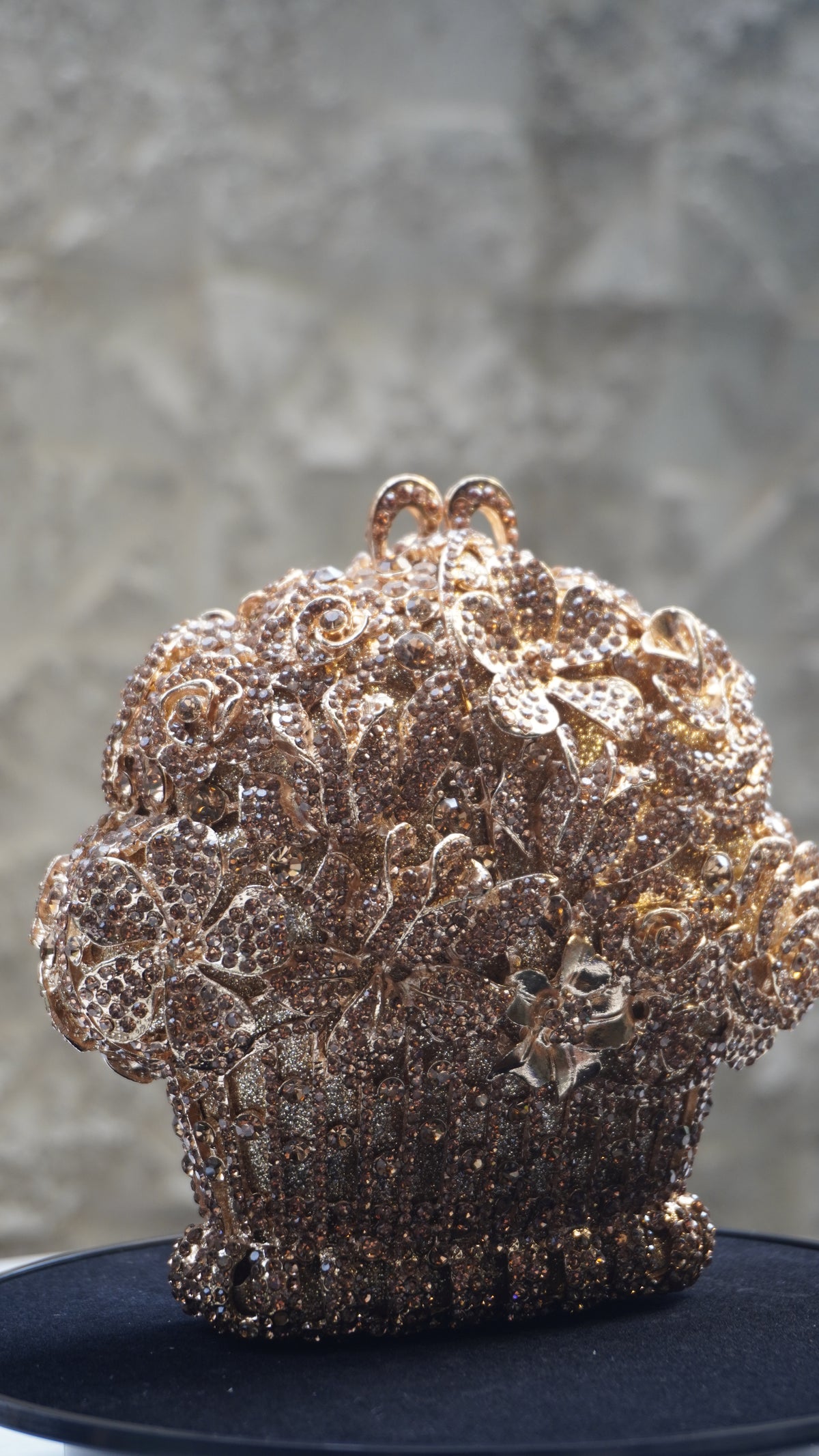 HER LABEL Golden Flower Bouquet Crystal Bag