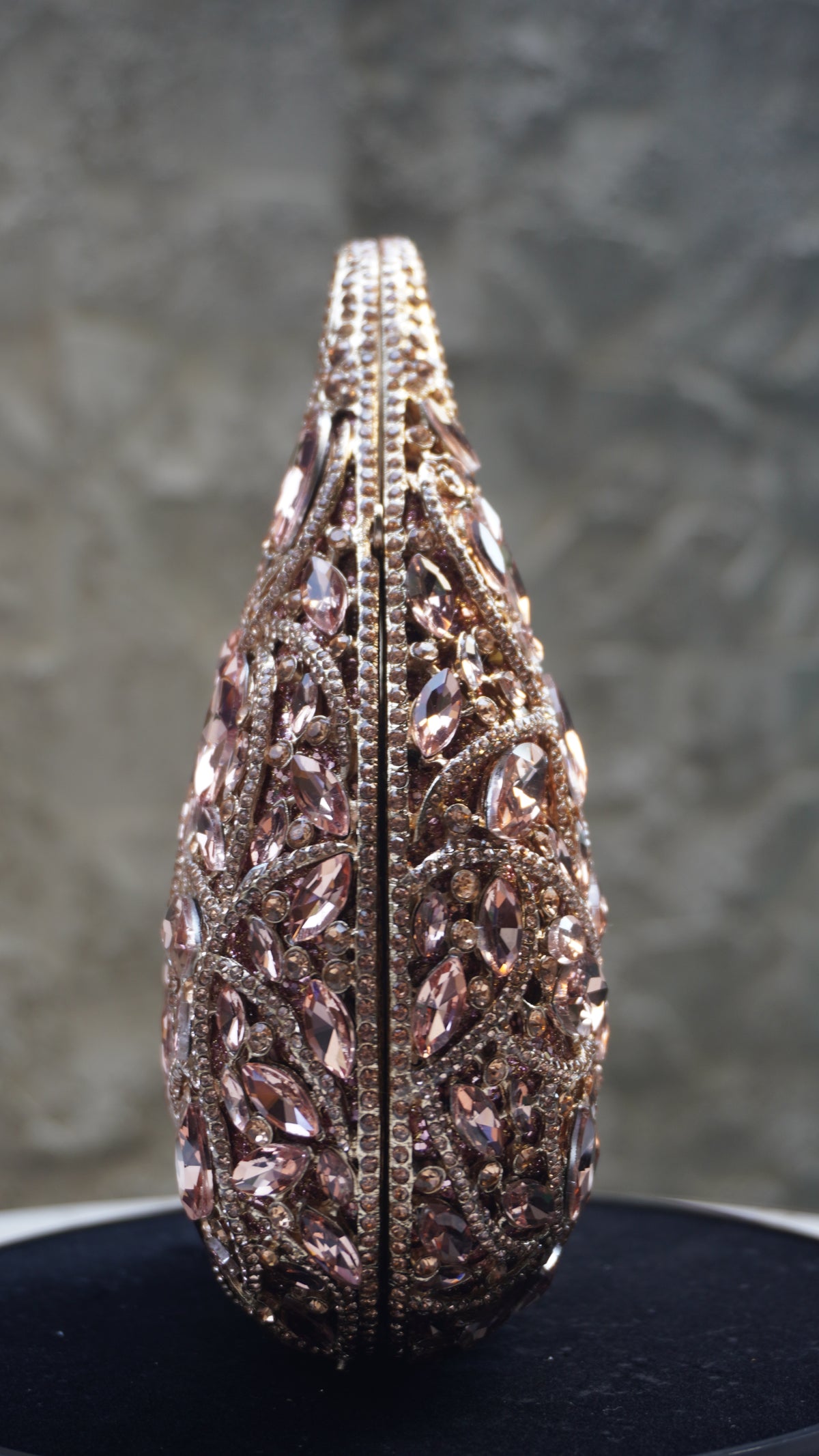 HER LABEL Rose Gold Crystal Top Handle Handbag crystal detailing