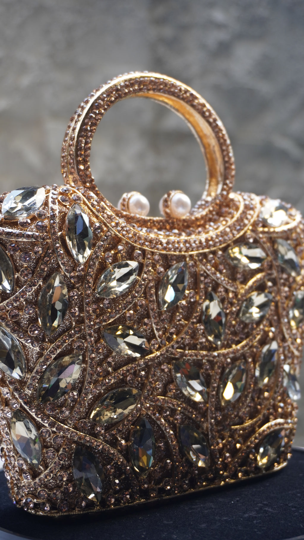 HER LABEL Golden Square Crystal Handbag additional view