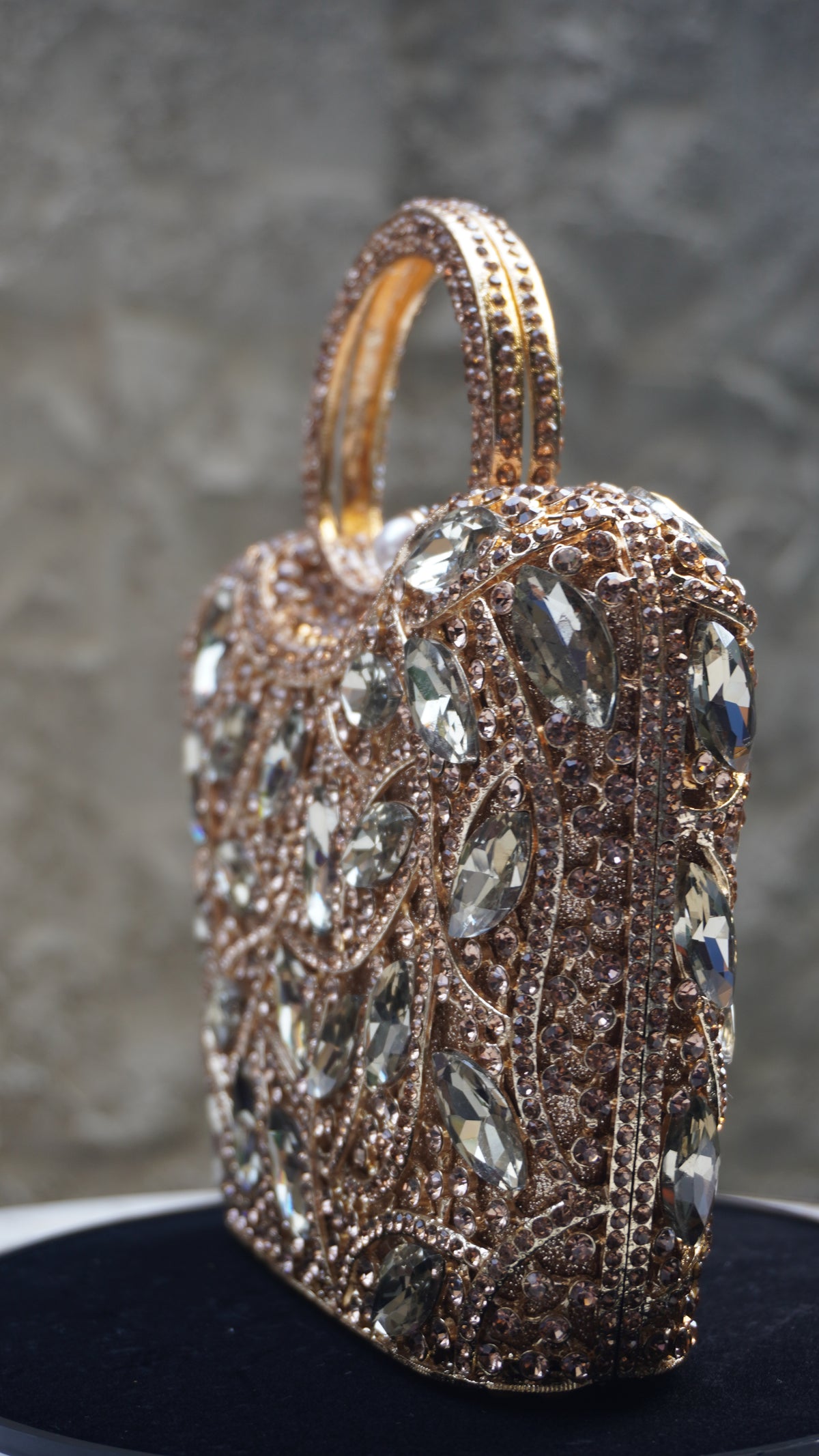 HER LABEL Golden Square Crystal Handbag