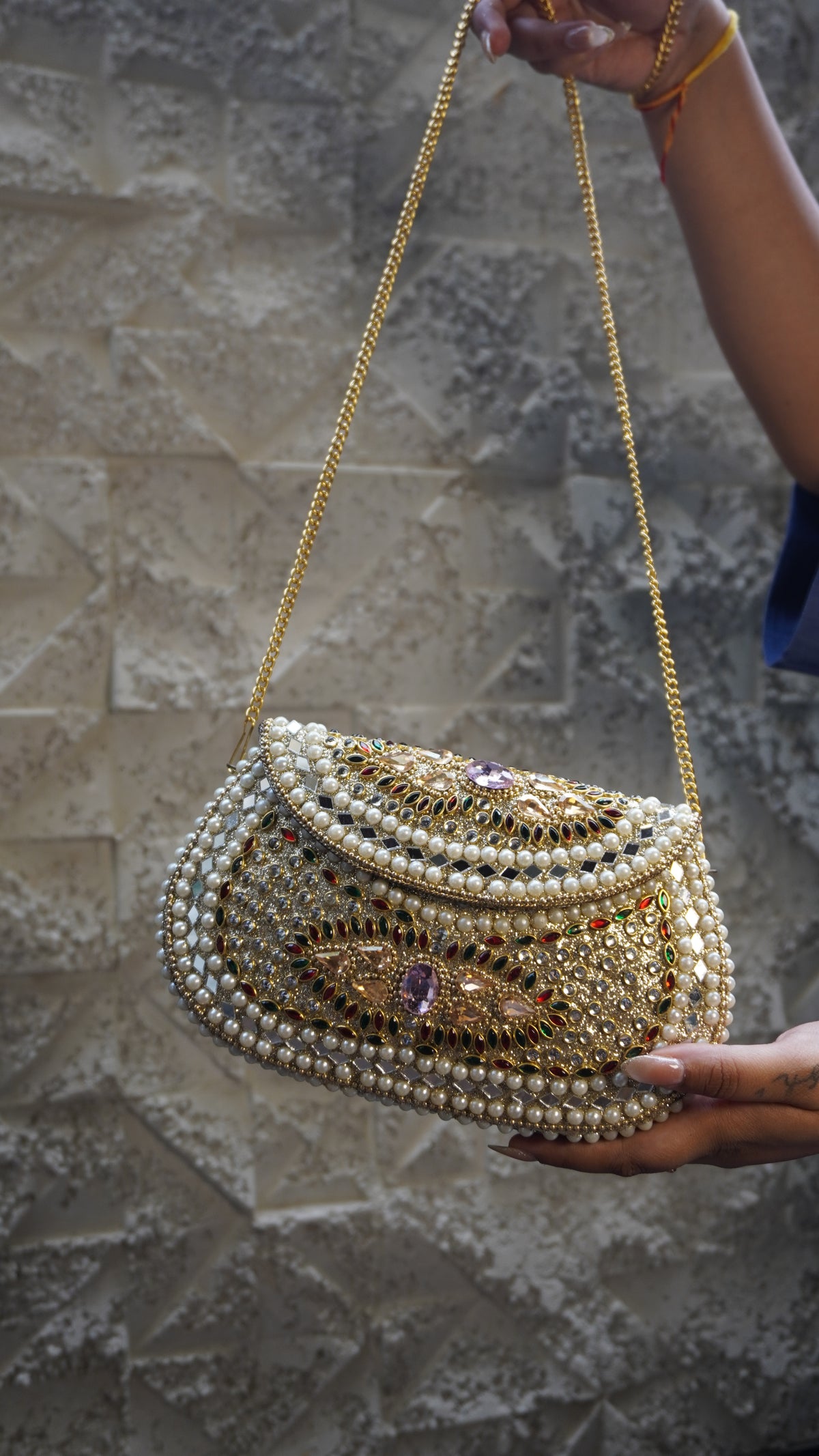 HER LABEL U-Shaped Brass Clutch