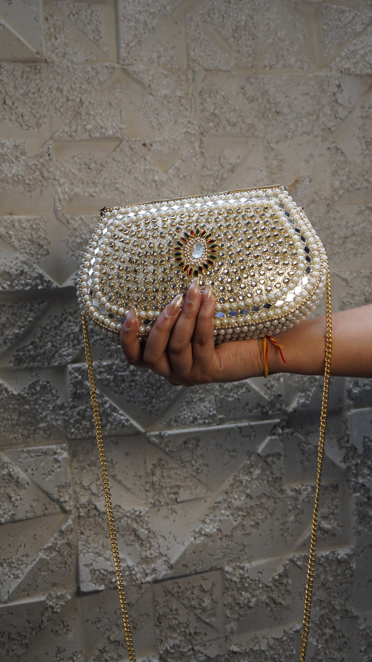 HER LABEL Brown U-Shaped Brass Clutch additional view
